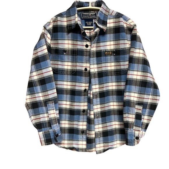 Polo Sport Ralph Lauren Other - Polo Sport Ralph Lauren Boys Plaid Flannel Shirt PSRL Patch Size 6 Vintage Y2K